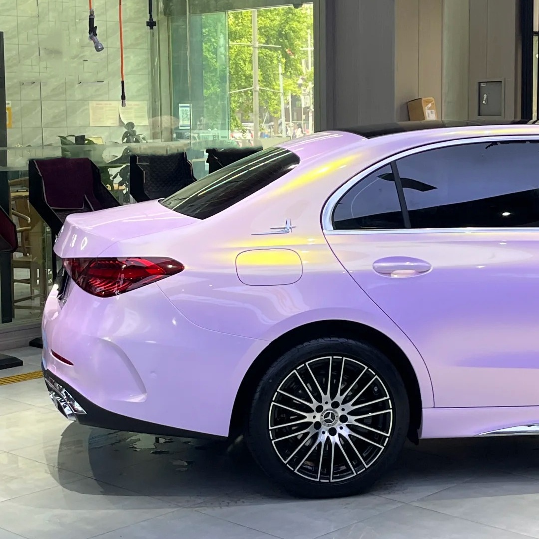 Gloss Glazed Gold Pink Car Vinyl Wrap