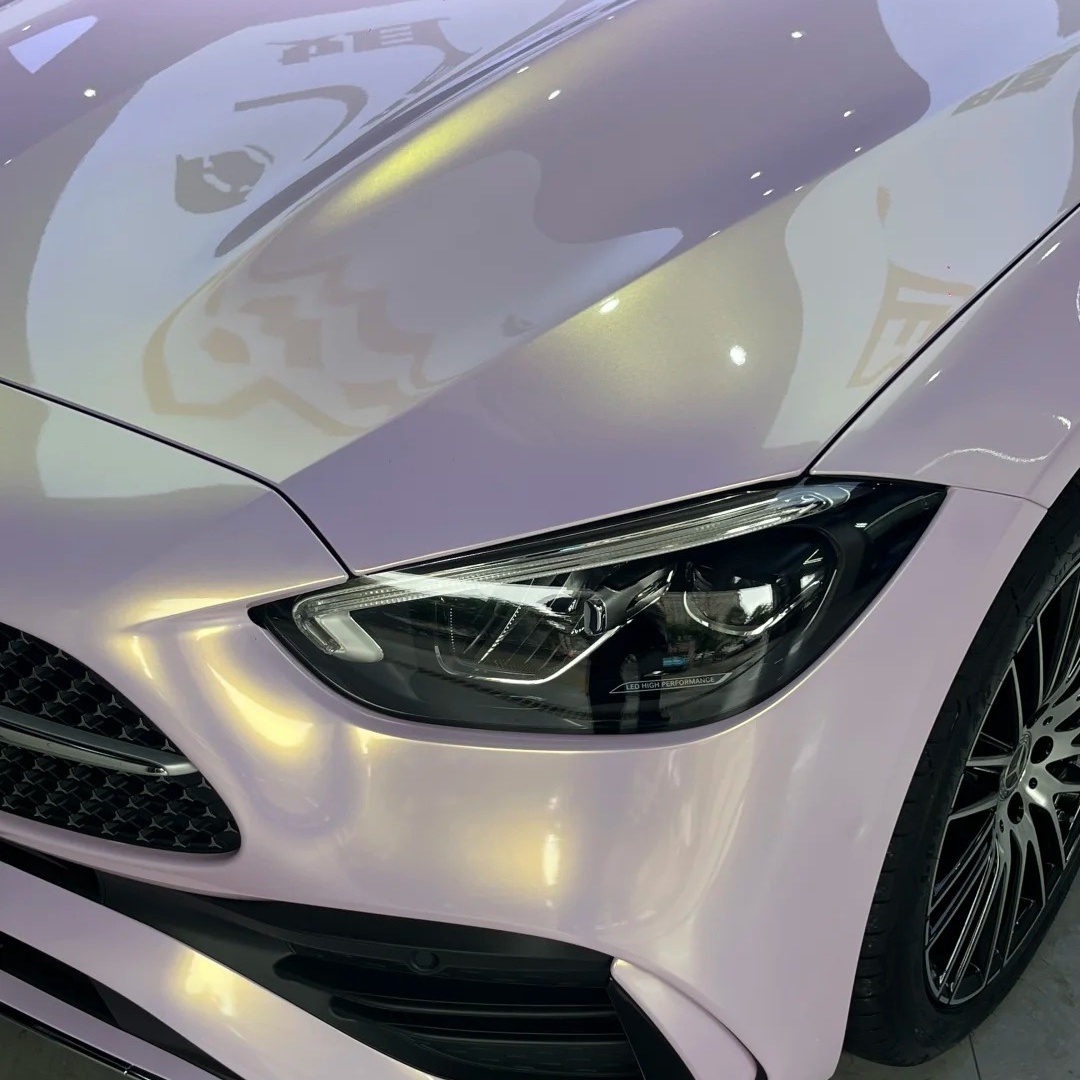 Gloss Glazed Gold Pink Car Vinyl Wrap