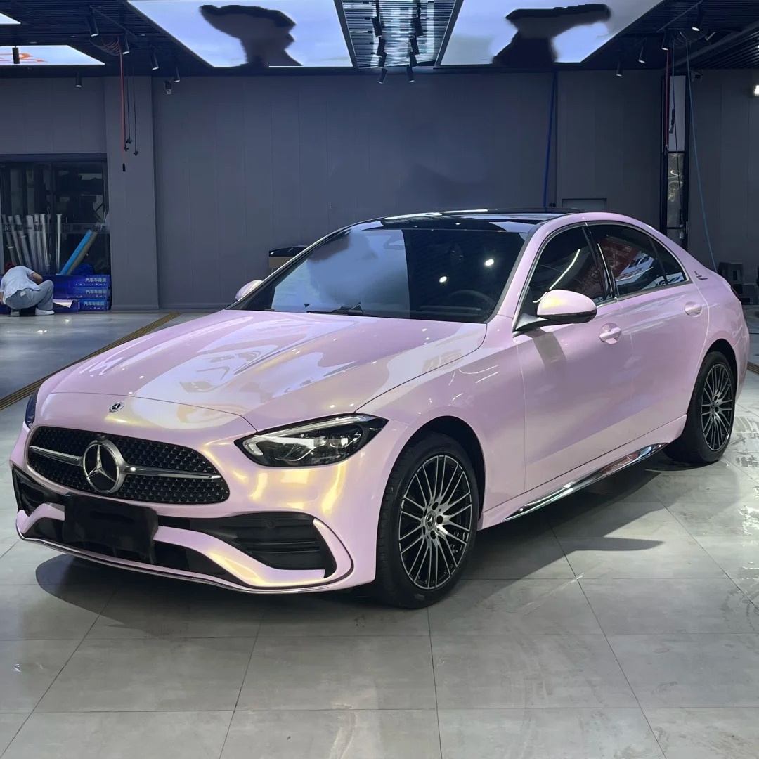 Gloss Glazed Gold Pink Car Vinyl Wrap