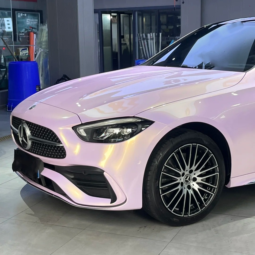 Gloss Glazed Gold Pink Car Vinyl Wrap