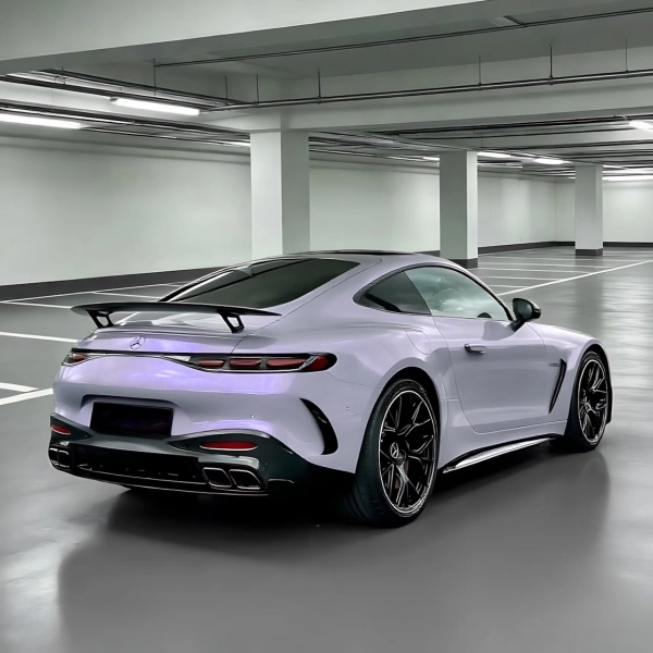  PET Gloss Technological Grey To Purple Car Vinyl Wrap