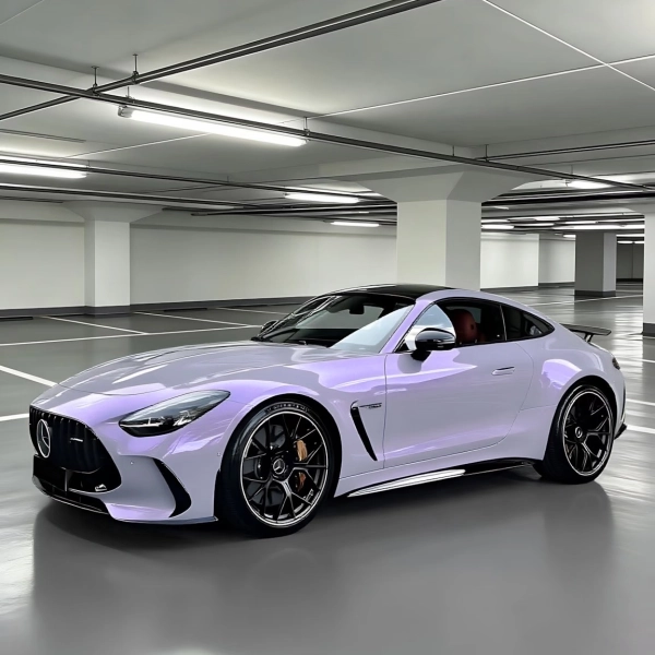  PET Gloss Technological Grey To Purple Car Vinyl Wrap
