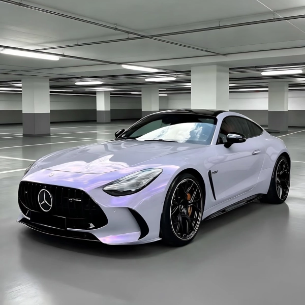  PET Gloss Technological Grey To Purple Car Vinyl Wrap