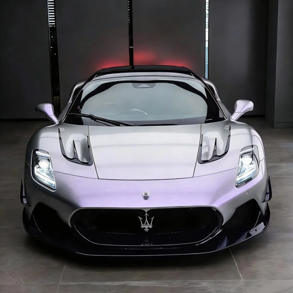  PET Gloss Technological Grey To Purple Car Vinyl Wrap