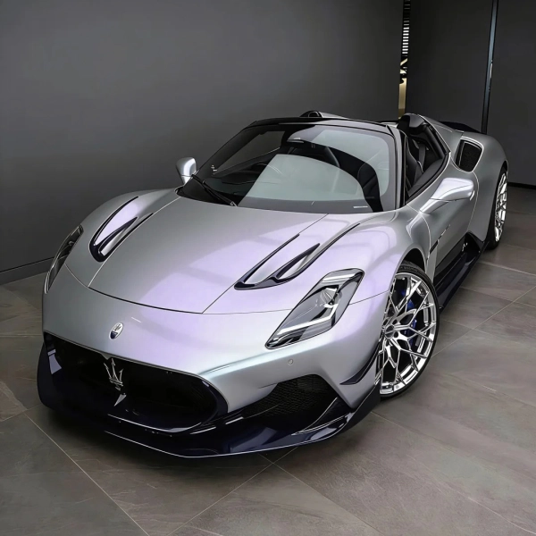  PET Gloss Technological Grey To Purple Car Vinyl Wrap
