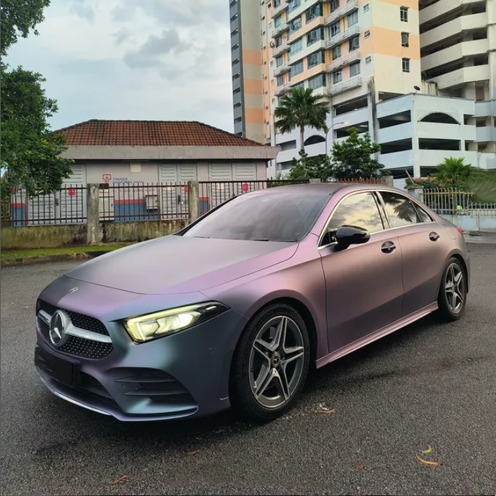 Matte Capri Purple Grey Car Vinyl Wrap