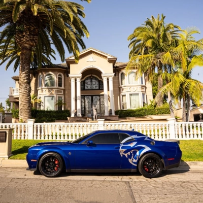 Gloss Portimao Blue Car Vinyl Wrap 01