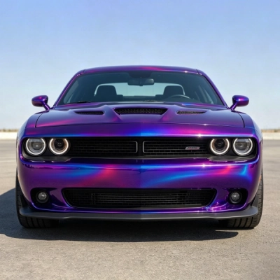 PET Gloss Laser Chrome Purple Car Vinyl Wrap 02