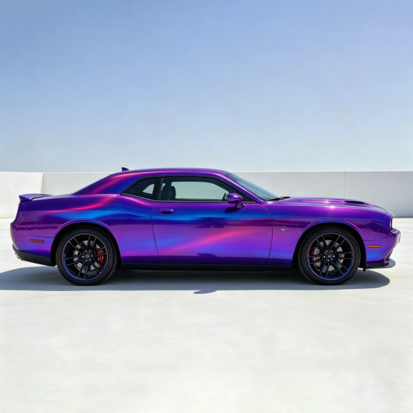 PET Gloss Laser Chrome Purple Car Vinyl Wrap