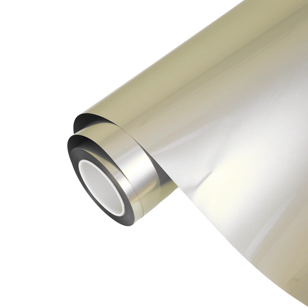 PET Glossy Technological Grey To Gold Car Vinyl Wrap