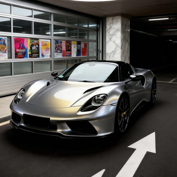 PET Glossy Technological Grey To Gold Car Vinyl Wrap