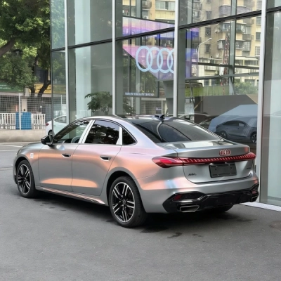 PET Glossy Technological Grey To Orange Car Vinyl Wrap 02