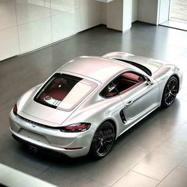 PET Glossy Technological Grey To Orange Car Vinyl Wrap