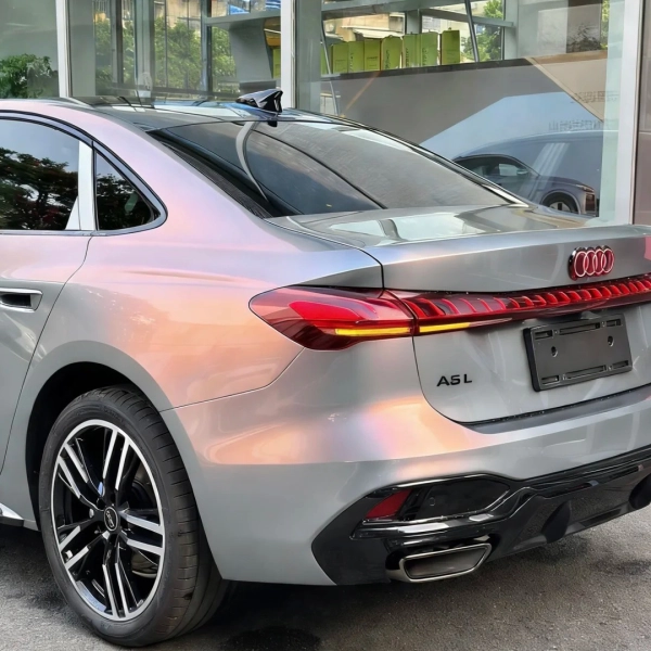 PET Glossy Technological Grey To Orange Car Vinyl Wrap