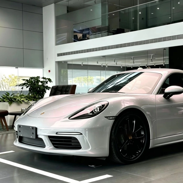 PET Glossy Technological Grey To Orange Car Vinyl Wrap