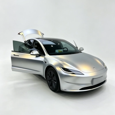 PET Matte Technological Grey To Gold Car Vinyl Wrap 02