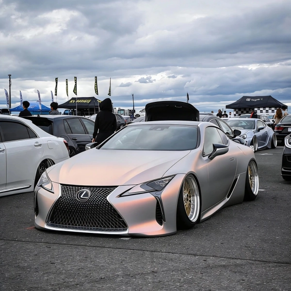 PET Matte Technological Grey To Orange Car Wrap