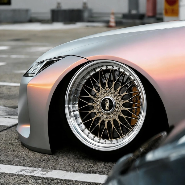 PET Matte Technological Grey To Orange Car Wrap