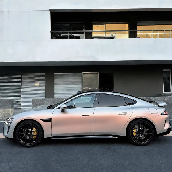 PET Matte Technological Grey To Orange Car Wrap
