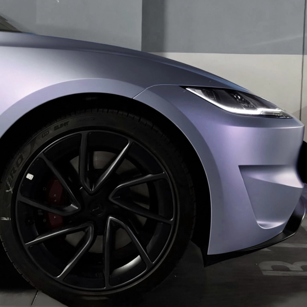  PET Matte Technological Grey To Purple Car Vinyl Wrap