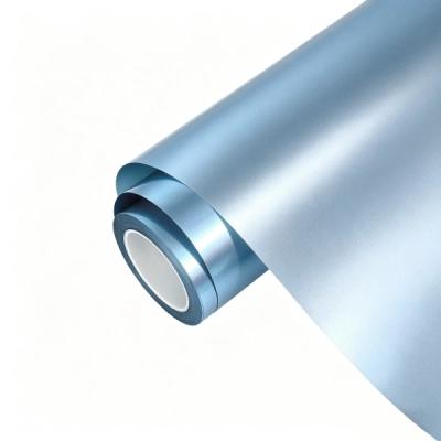 PET Matte Technological Grey To Blue Car Vinyl Wrap 01