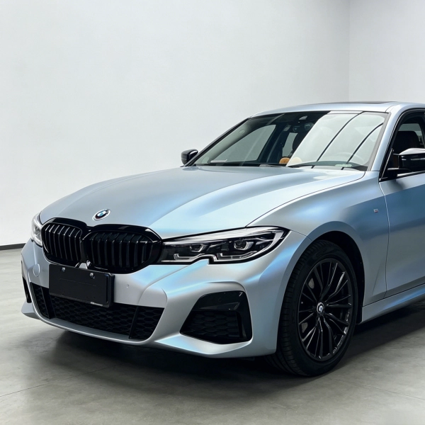PET Matte Technological Grey To Blue Car Vinyl Wrap