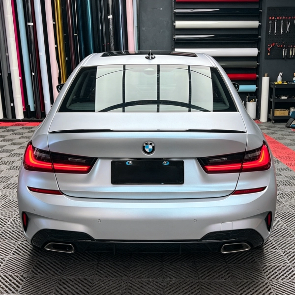 PET Matte Technological Grey To Blue Car Vinyl Wrap