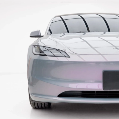 PET Technological Grey To Pink Car Vinyl Wrap 02