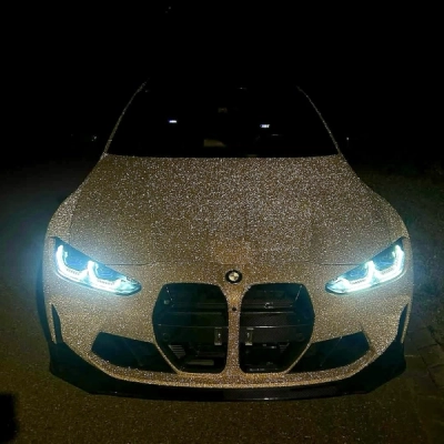 Super Diamond Gold Car Vinyl Wrap 02