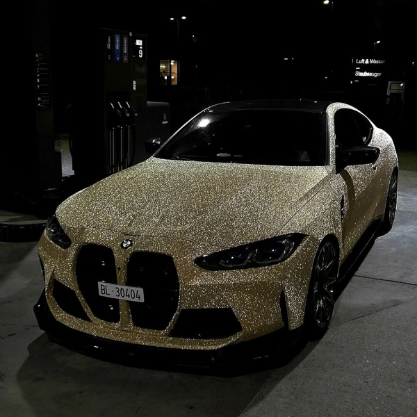Super Diamond Gold Car Vinyl Wrap