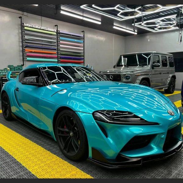 Gloss Metal Paint Lake Blue Car Vinyl Wrap