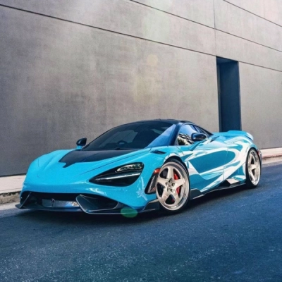 Super Gloss Sky Blue Car Vinyl Wrap 02