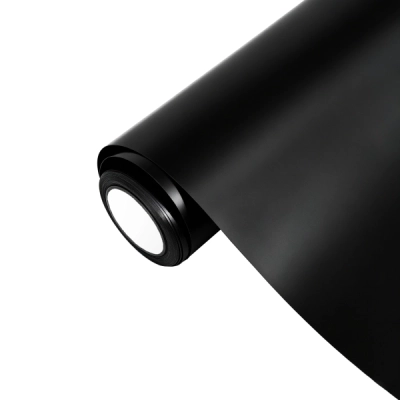 Satin Black Car Vinyl Wrap 01