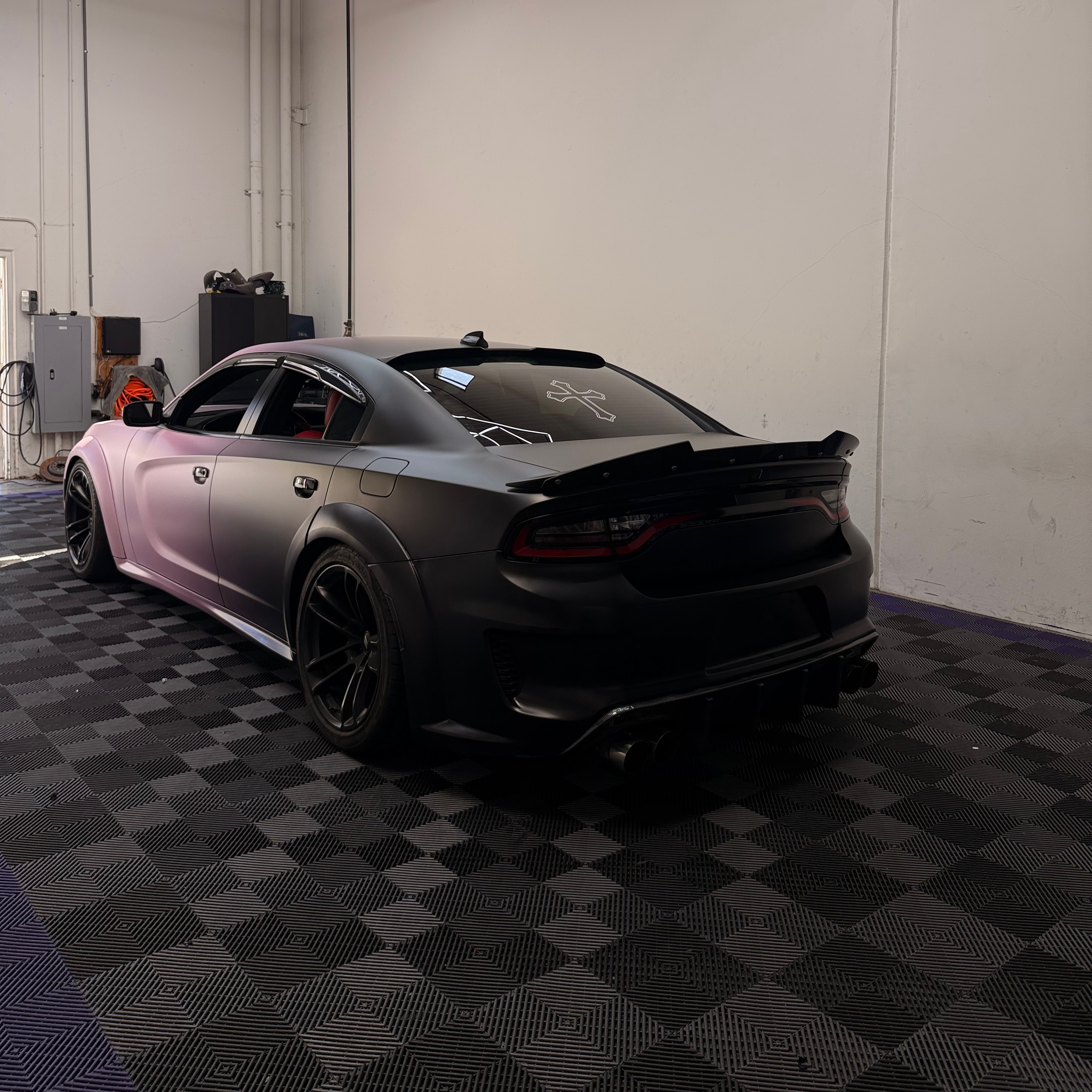 Pink And Black Gradient Customized Car Vinyl Wrap