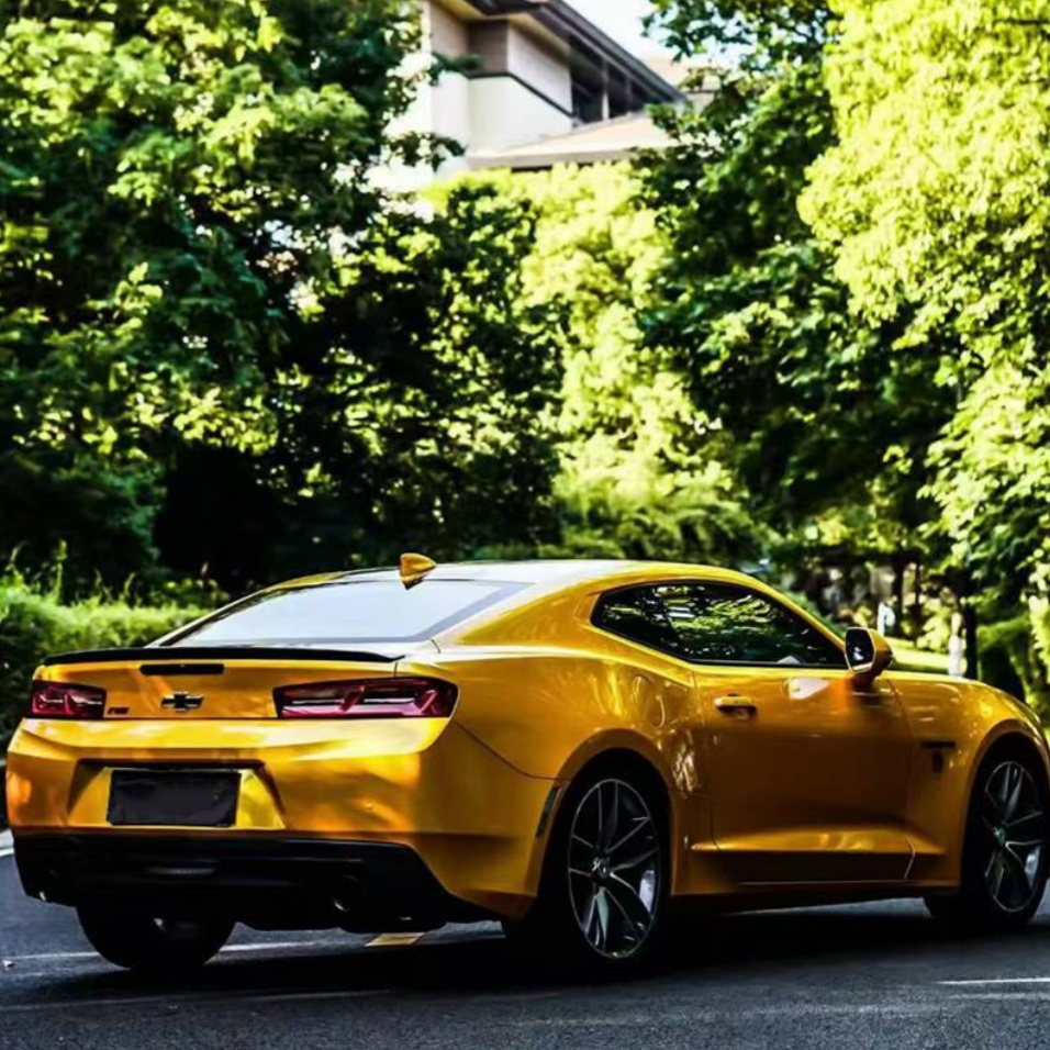 Gloss Metallic Golden Yellow Car Vinyl Wrap