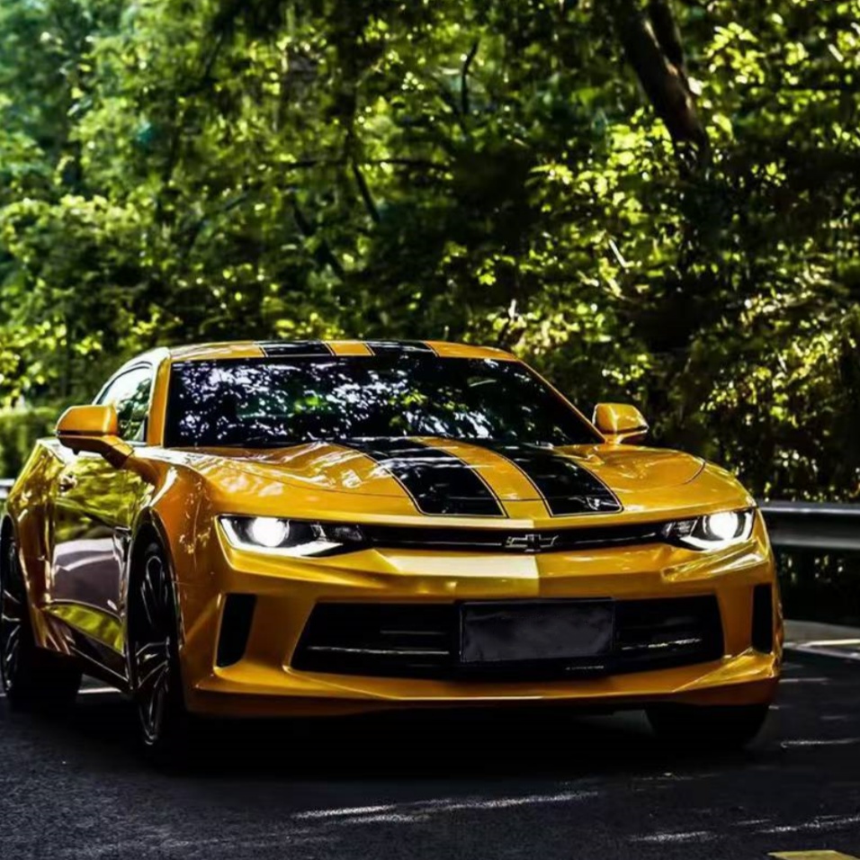 Gloss Metallic Golden Yellow Car Vinyl Wrap