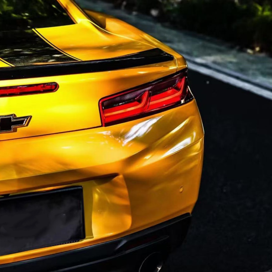 Gloss Metallic Golden Yellow Car Vinyl Wrap