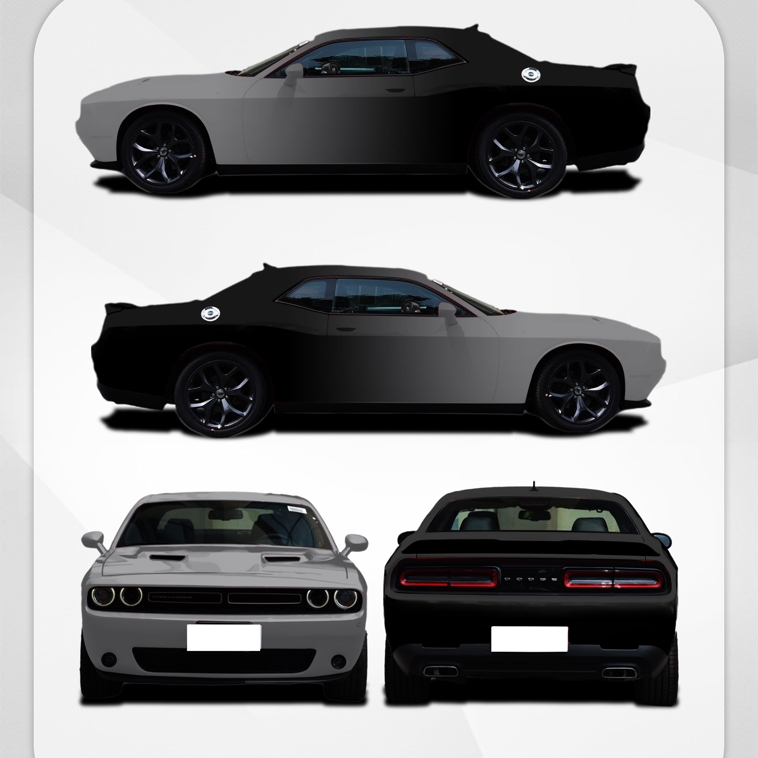 Black And Gray Gradient Customized Car Vinyl Wrap