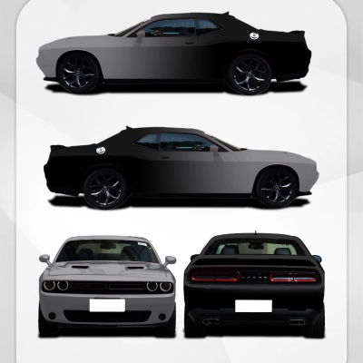 Black And Gray Gradient Customized Car Vinyl Wrap 01