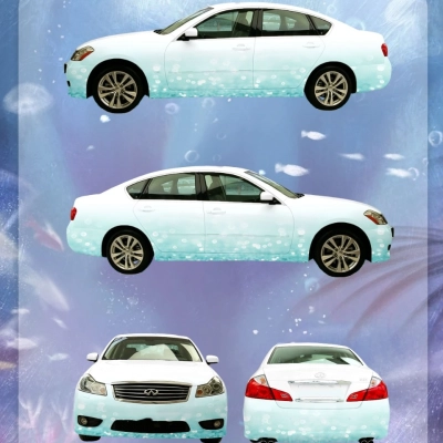 Fine Blue Shimmer Customized Car Vinyl Wrap 01