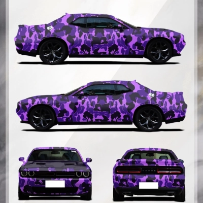 Purple Rabbit Customized Car Vinyl Wrap 01