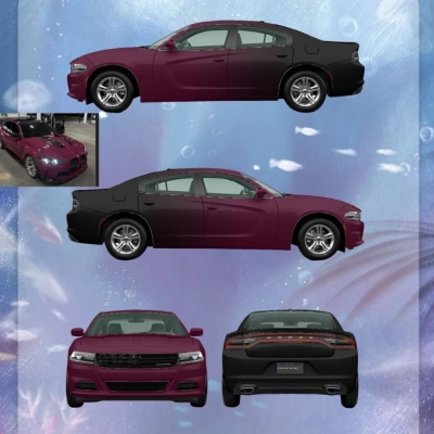 Ruby Red And Black Gradient Customized Car Vinyl Wrap 01