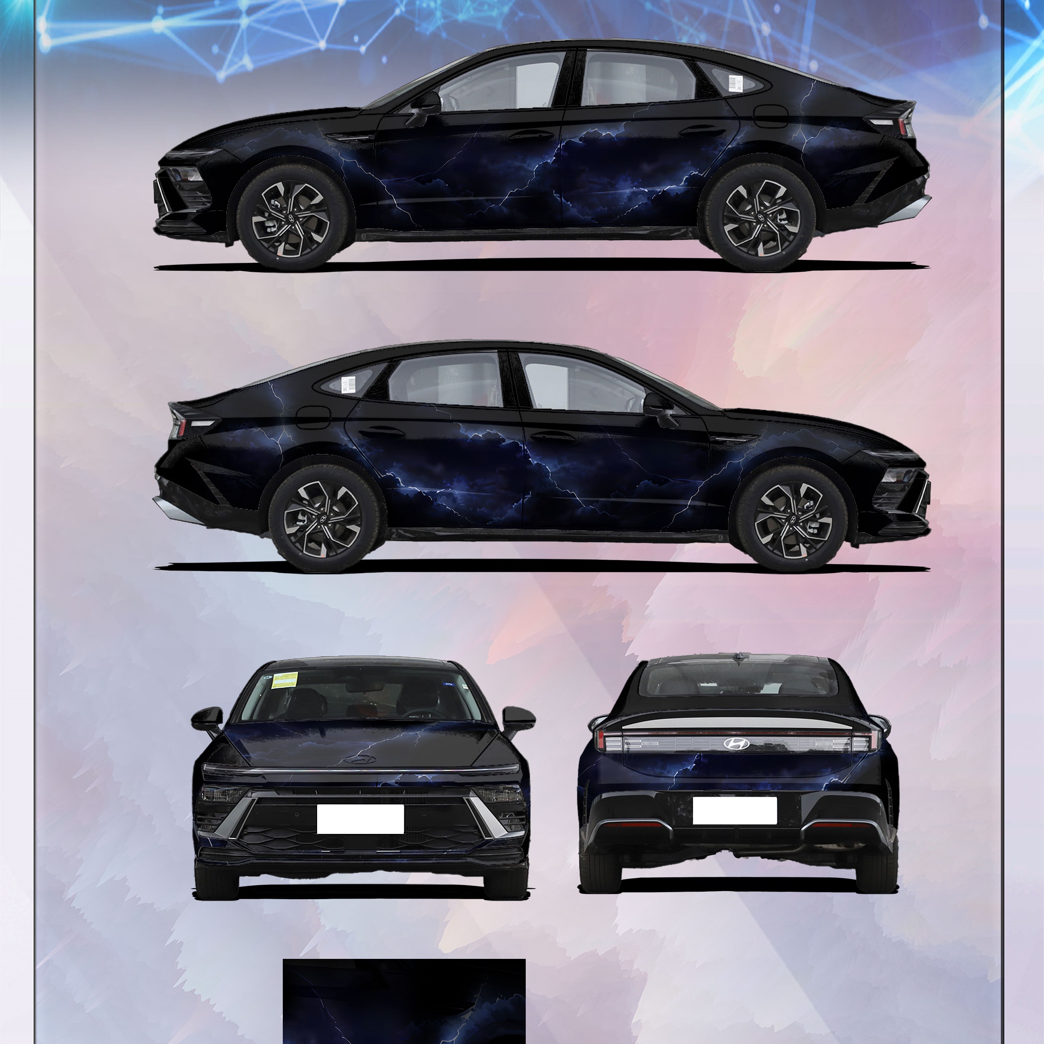 Thunder And Lightning Customized Car Vinyl Wrap