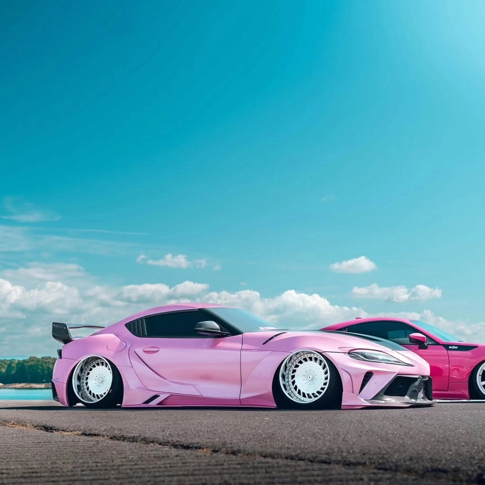 Gloss Metal Paint Shell Pink Car Vinyl Wrap
