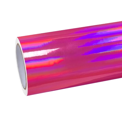 Gloss Pink Holographic Chrome Laser Car Vinyl Wrap 01