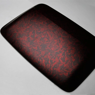 PET Matte Carbon Fiber Forging Red Vinyl Car Wrap 02