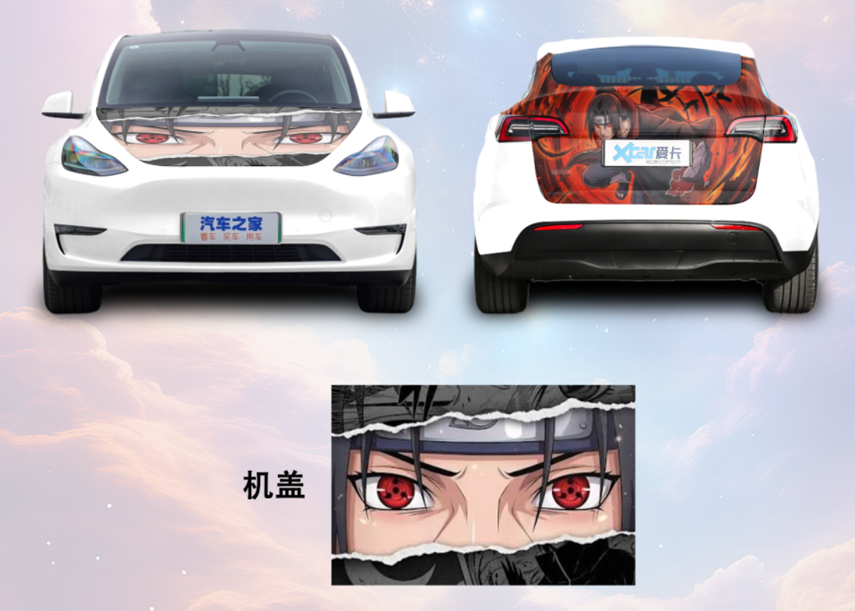 Two Stickers Customized Car Vinyl Wrap