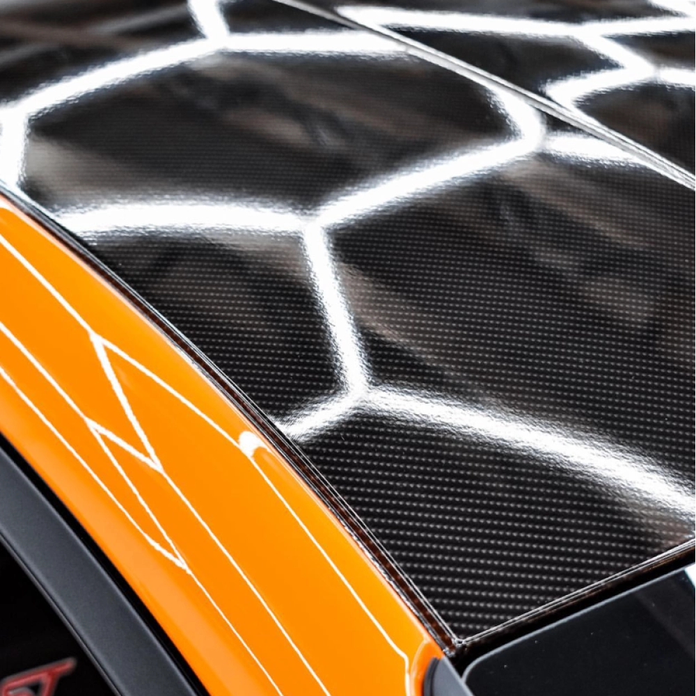 4D Super Gloss Carbon Fiber Black Car Vinyl Wrap 