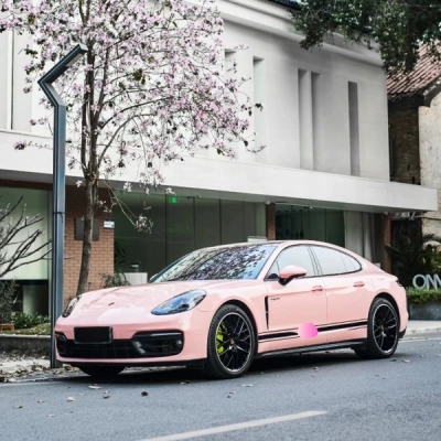 Super Gloss Pale Pink Car Vinyl Wrap 02
