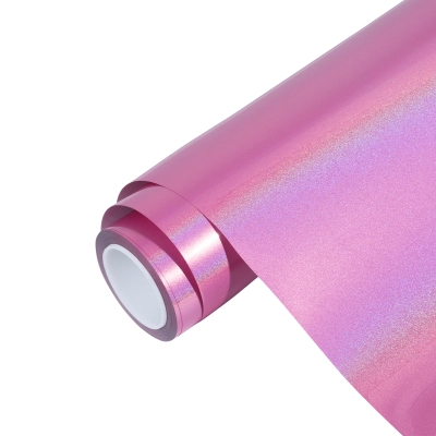 Rainbow Holographic Pink Car Vinyl Wrap 01